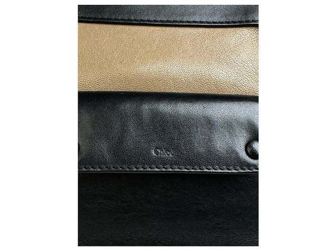 Vintage Chloé Strukturierte Handtasche Schwarz Beige - Ansicht 8