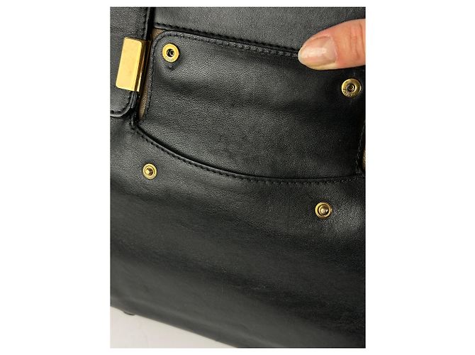 Vintage Chloé Strukturierte Handtasche Schwarz Beige - Ansicht 9
