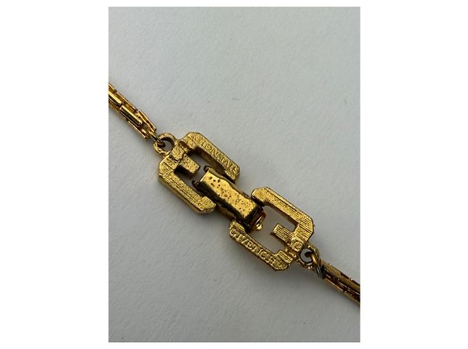 Collana Vintage Givenchy Logo GG Geometrico Fine anni 1970s Gold - vista 3