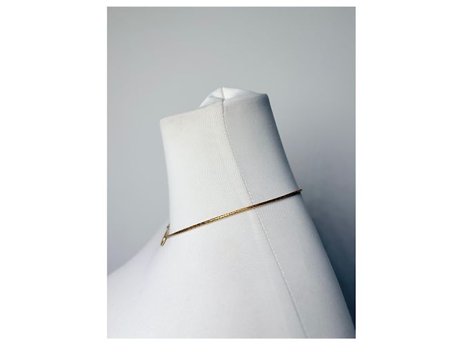 Collana Vintage Givenchy Logo GG Geometrico Fine anni 1970s Gold - vista 4
