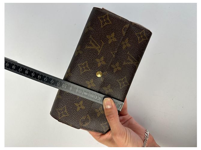 Vintage Louis Vuitton Monogram Canvas Bifold Wallet Brown Gold - Ansicht 12