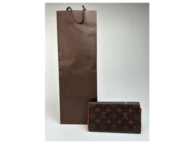 Vintage Louis Vuitton Monogram Canvas Bifold Wallet Brown Gold - Ansicht 2