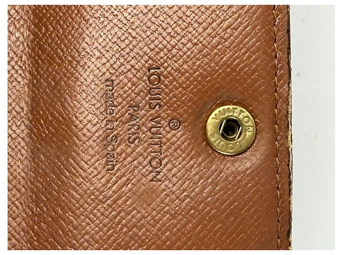 Vintage Louis Vuitton Monogram Canvas Bifold Wallet Brown Gold - Ansicht 4