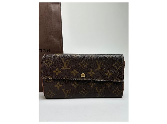Vintage Louis Vuitton Monogram Canvas Bifold Wallet Brown Gold - Ansicht 5