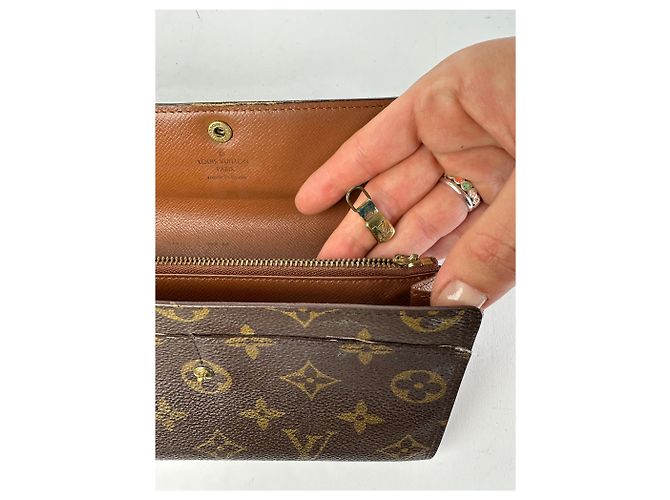 Vintage Louis Vuitton Monogram Canvas Bifold Wallet Brown Gold - Ansicht 8