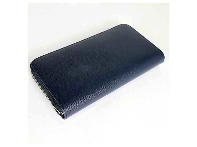 Portafoglio lungo Prada in pelle Saffiano, Navy - vista 2