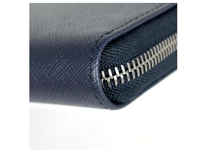 Portafoglio lungo Prada in pelle Saffiano, Navy - vista 3