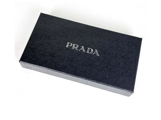 Portafoglio lungo Prada in pelle Saffiano nera - vista 7