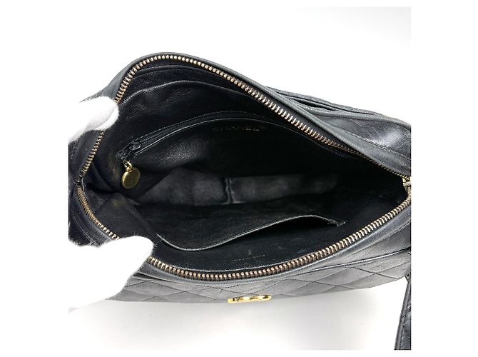 Borsa a tracolla Chanel in pelle nera - vista 13