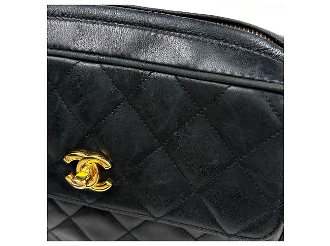 Borsa a tracolla Chanel in pelle nera - vista 6