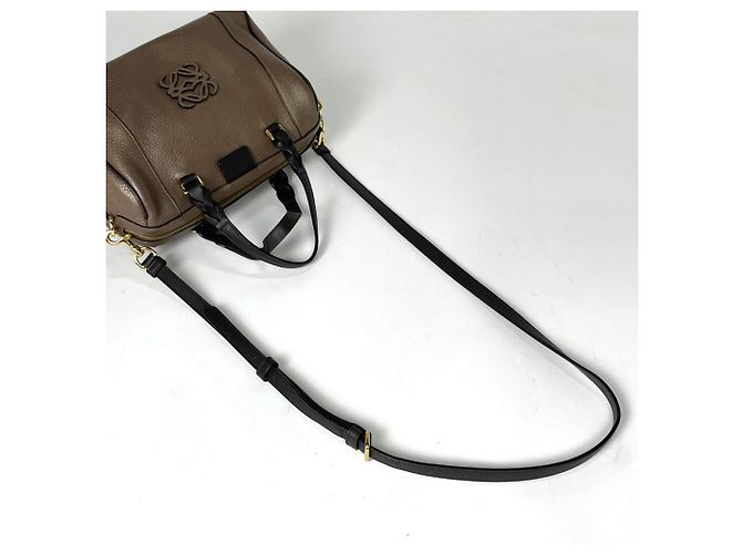 Borsa a mano Loewe Fusta 25 in pelle marrone - vista 7