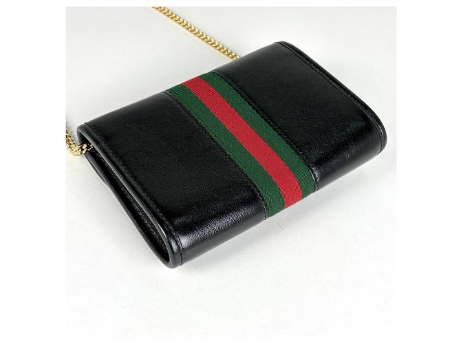 Borsa a tracolla Gucci in pelle nera - vista 2