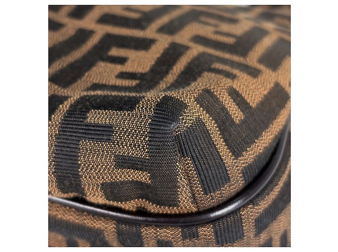 Fendi Shopper-Bag aus braunem Canvas und Leder - Ansicht 3