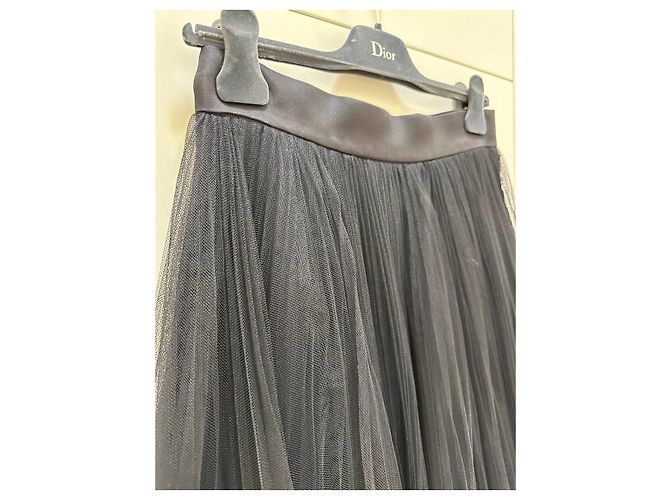 Autre Marque Falda midi plisada negra Christian Dior Sz.38 de segunda mano - vista 2