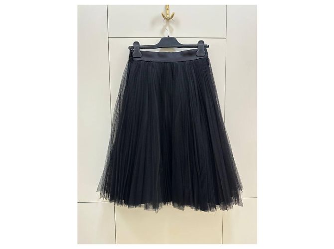 Autre Marque Falda midi plisada negra Christian Dior Sz.38 de segunda mano - vista 3