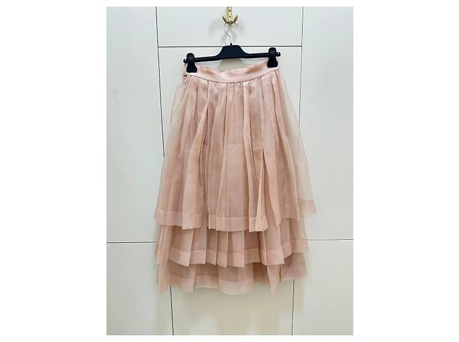 Falda plisada de seda Christian Dior Blush Pink Sz.40 de segunda mano - vista 2