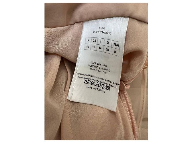 Falda plisada de seda Christian Dior Blush Pink Sz.40 de segunda mano - vista 5
