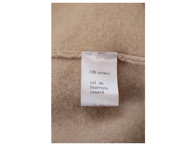 Gerard Darel Gérard Darel Cappotto in Cashmere Beige con Collo in Pelliccia di Volpe - vista 4