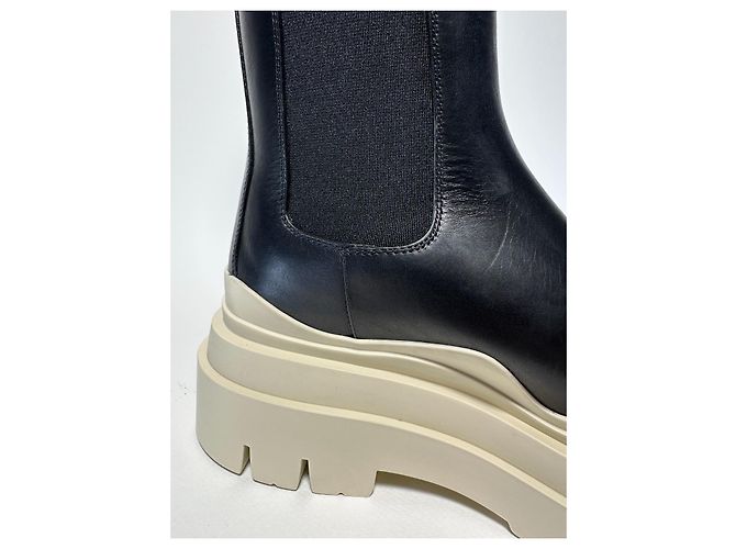 Bottega Veneta Tire Boots Schwarz Leder - Ansicht 10