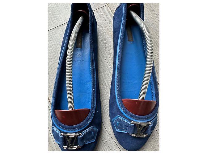 Louis Vuitton Bailarinas de Gamuza Azul - vista 12