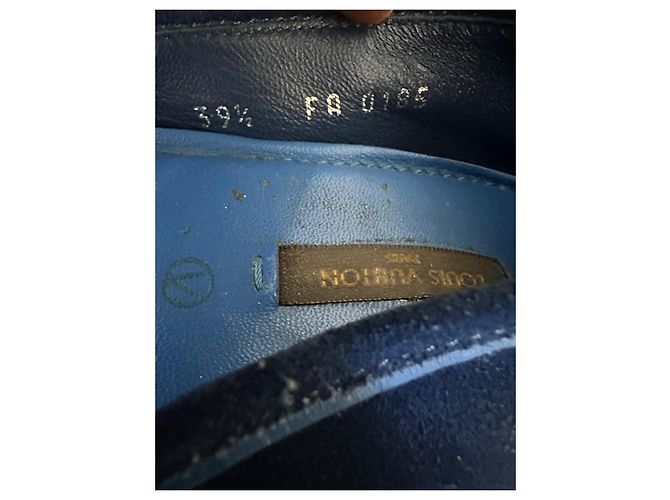 Louis Vuitton Bailarinas de Gamuza Azul - vista 2