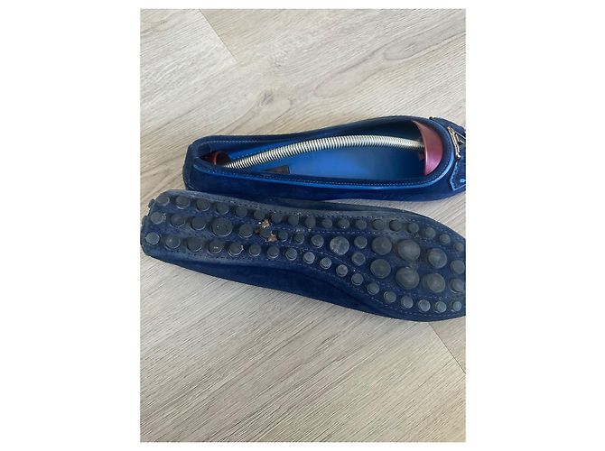 Louis Vuitton Bailarinas de Gamuza Azul - vista 5