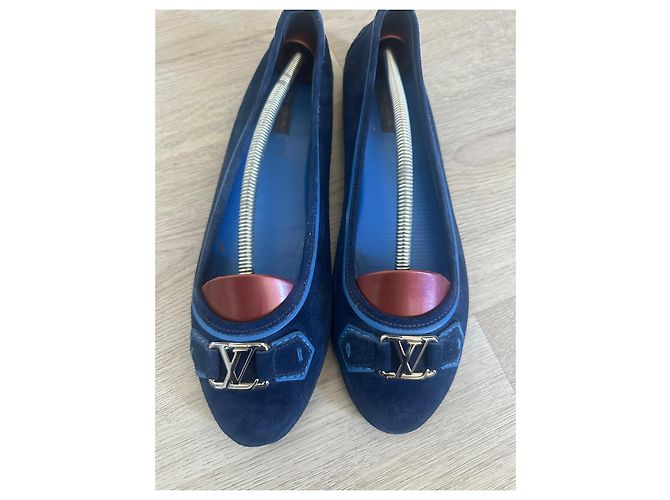 Louis Vuitton Bailarinas de Gamuza Azul - vista 6