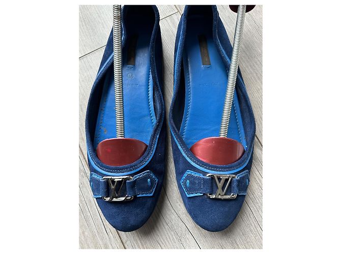 Louis Vuitton Bailarinas de Gamuza Azul - vista 7