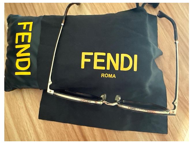 Fendi occhiali da sole tartarugati e metallo dorato - vista 2