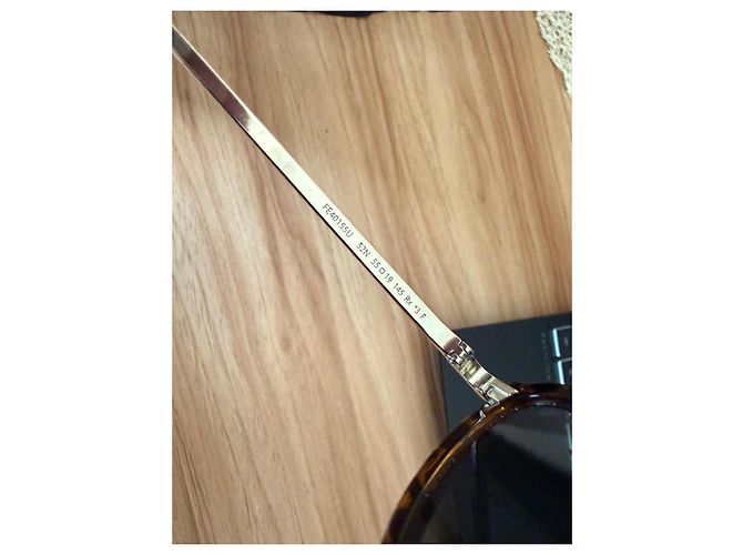 Fendi occhiali da sole tartarugati e metallo dorato - vista 3