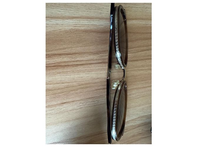 Fendi occhiali da sole tartarugati e metallo dorato - vista 5