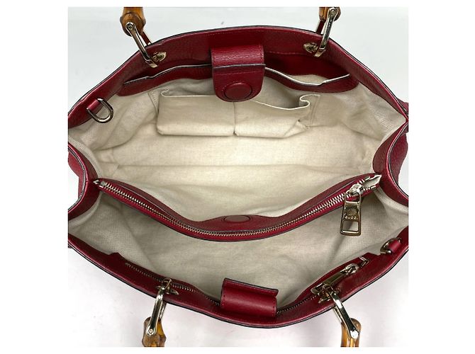 Borsa a mano in pelle 2-Way Gucci Bamboo Shopper Medium - vista 6