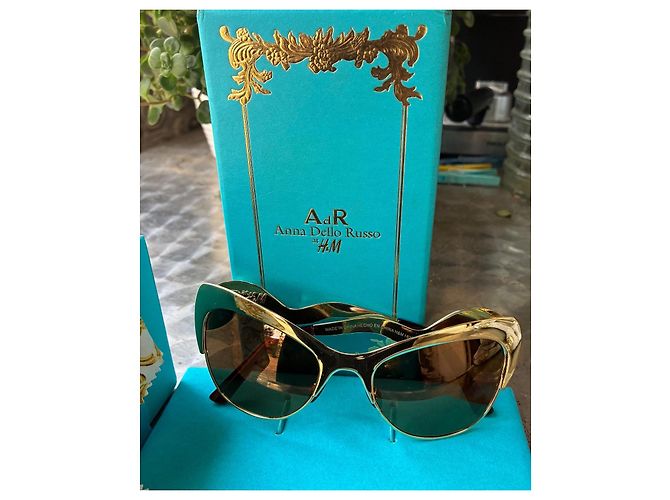 Autre Marque Anna Dello Russo x H&M Gafas de sol Cat-Eye doradas - vista 3