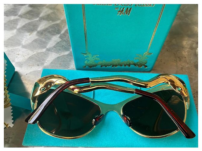 Autre Marque Anna Dello Russo x H&M Gafas de sol Cat-Eye doradas - vista 4