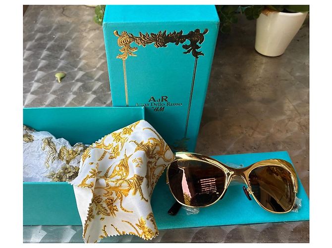 Autre Marque Anna Dello Russo x H&M Gafas de sol Cat-Eye doradas - vista 5