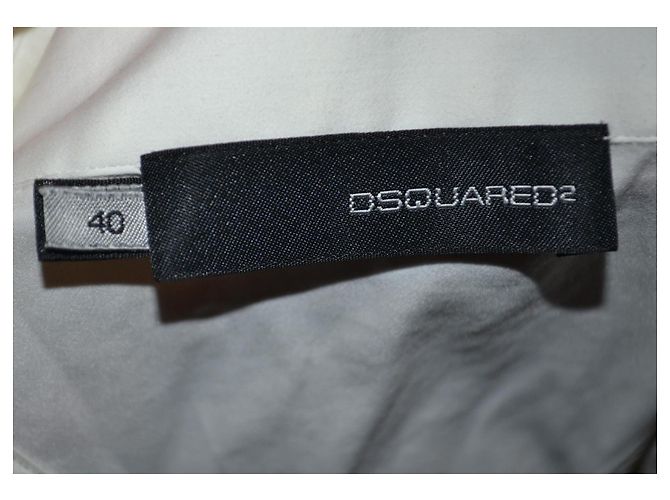 Dsquared2 White Cotton V-Neck Halter Shirt - view 5