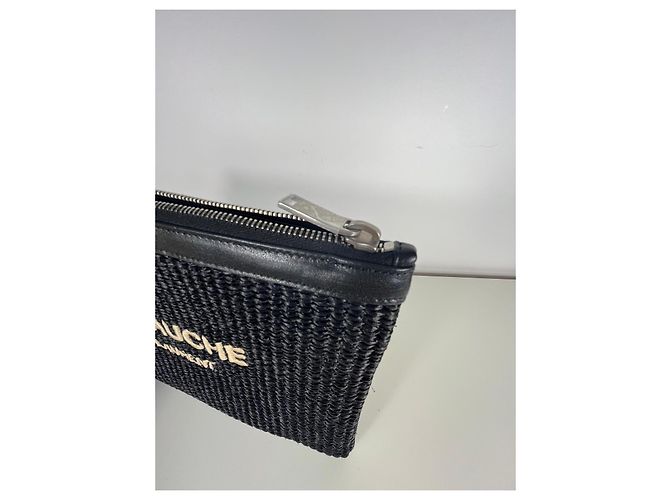 Saint Laurent Pouch Rive Gauche in paglia e pelle - vista 8
