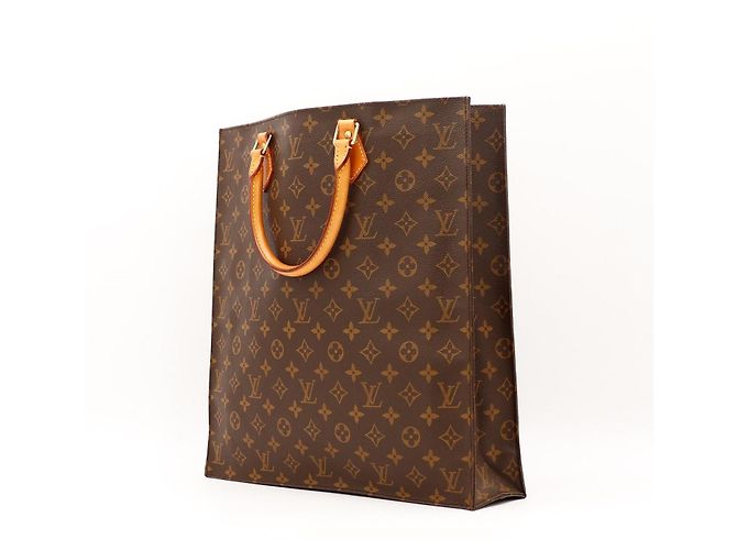 Borsa Tote Louis Vuitton Monogram in pelle marrone - vista 4
