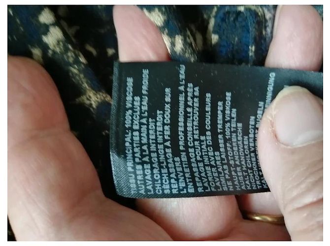Ba&sh Vestido estampado em viscose azul e bege - vista 5
