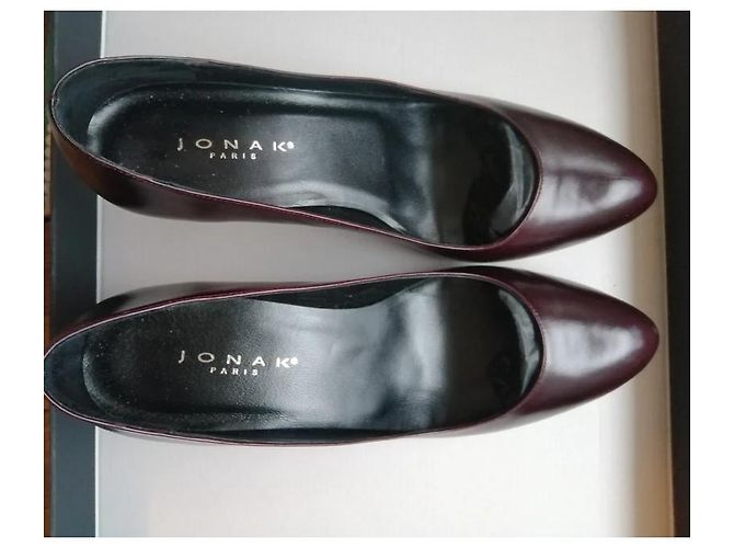 JONAK Décolleté in pelle bordeaux - vista 2