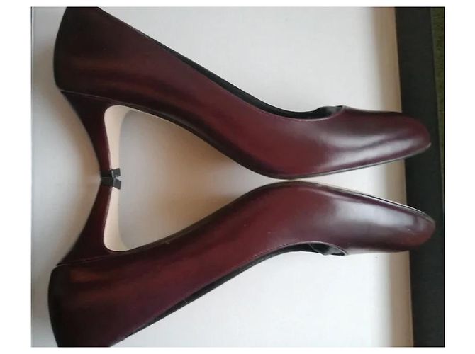 JONAK Décolleté in pelle bordeaux - vista 3
