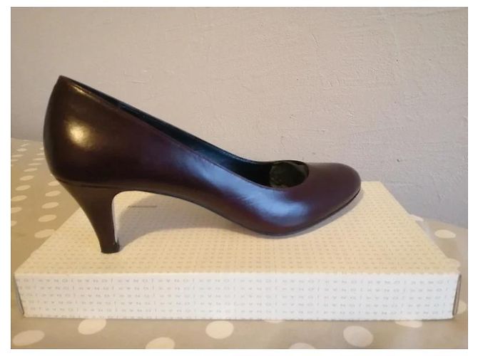 JONAK Décolleté in pelle bordeaux - vista 4