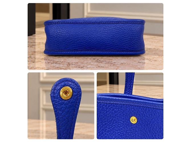 Hermès Evelyne TPM Borsa a tracolla in pelle Blue Clemence - vista 5