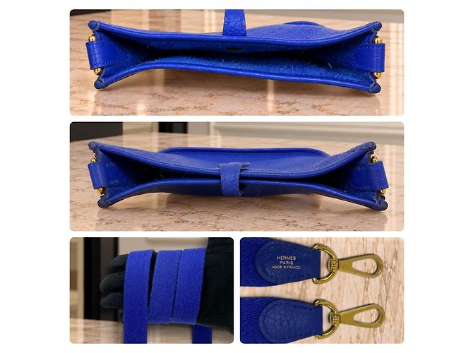 Hermès Evelyne TPM Borsa a tracolla in pelle Blue Clemence - vista 7