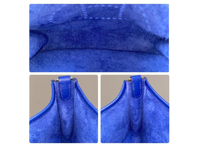 Hermès Evelyne TPM Borsa a tracolla in pelle Blue Clemence - vista 8