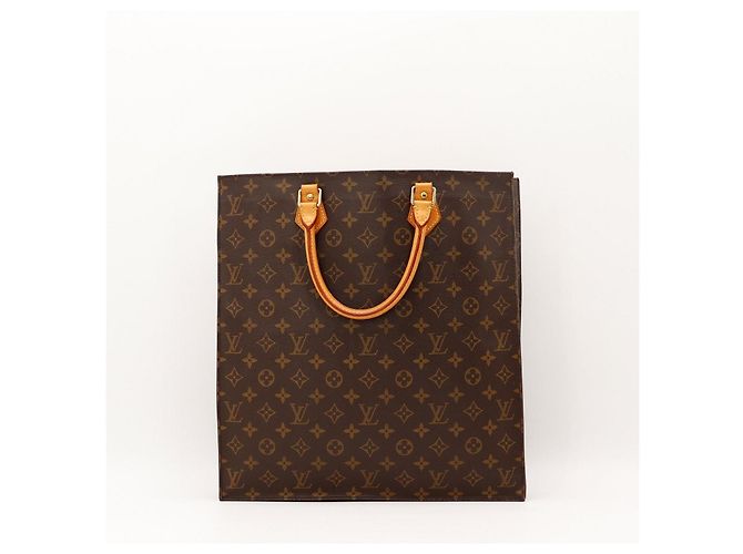 Borsa Tote Louis Vuitton Monogram in pelle marrone - vista 3
