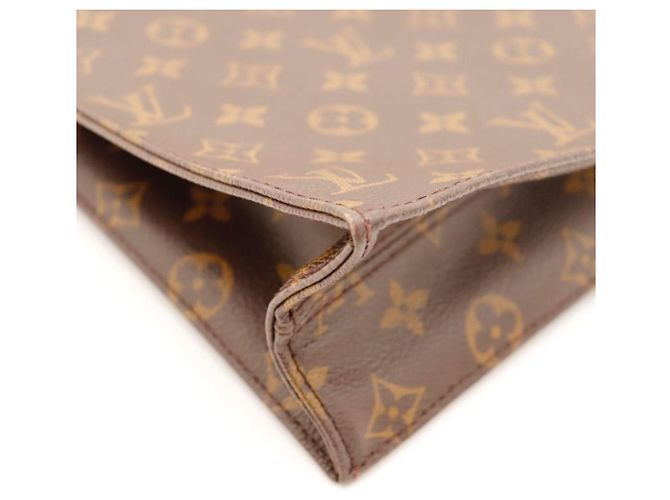 Borsa Tote Louis Vuitton Monogram in pelle marrone - vista 9
