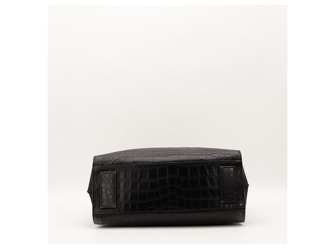 Autre Marque Borsa Tote Saint Laurent in pelle embossed coccodrillo nera - vista 5