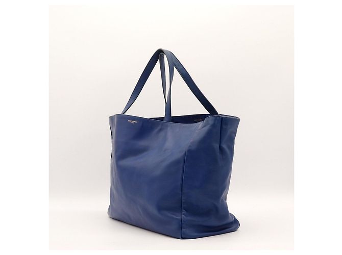 Autre Marque Borsa Tote Saint Laurent in pelle blu - vista 2