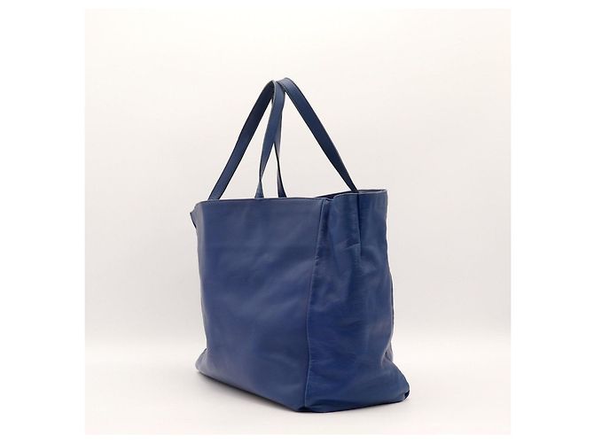 Autre Marque Borsa Tote Saint Laurent in pelle blu - vista 4